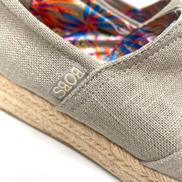 Bobs Skechers Memory Foam Shoes Womens 9 Gray Taupe High Jinx Espadrilles Slip - Picture 4 of 12